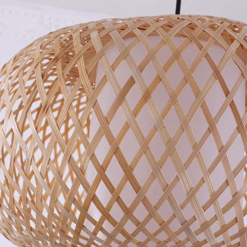 Lintería de iluminación colgante Tradición de bambú 1 bulbo 16 "/19.5" kit de lámpara colgante de madera de ancho