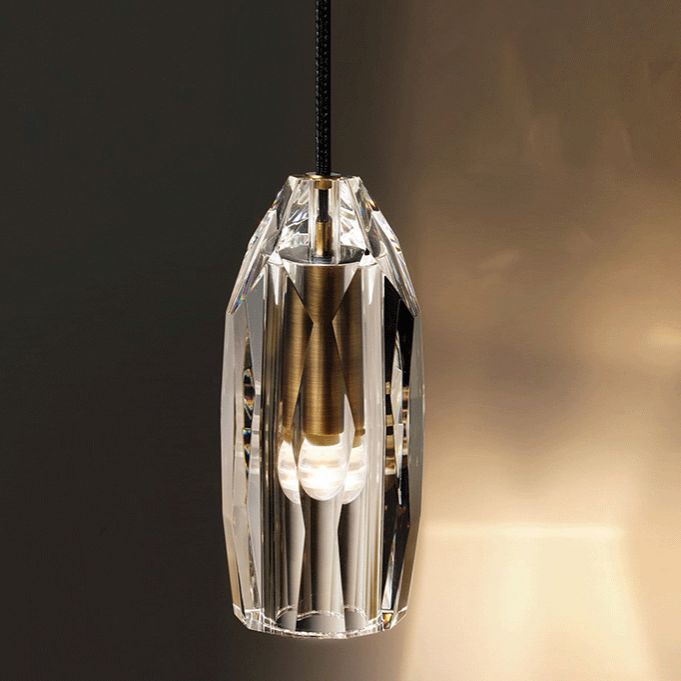 Luz colgante contemporánea Fixtura de iluminación de colgante de cristal simple para sala de estar