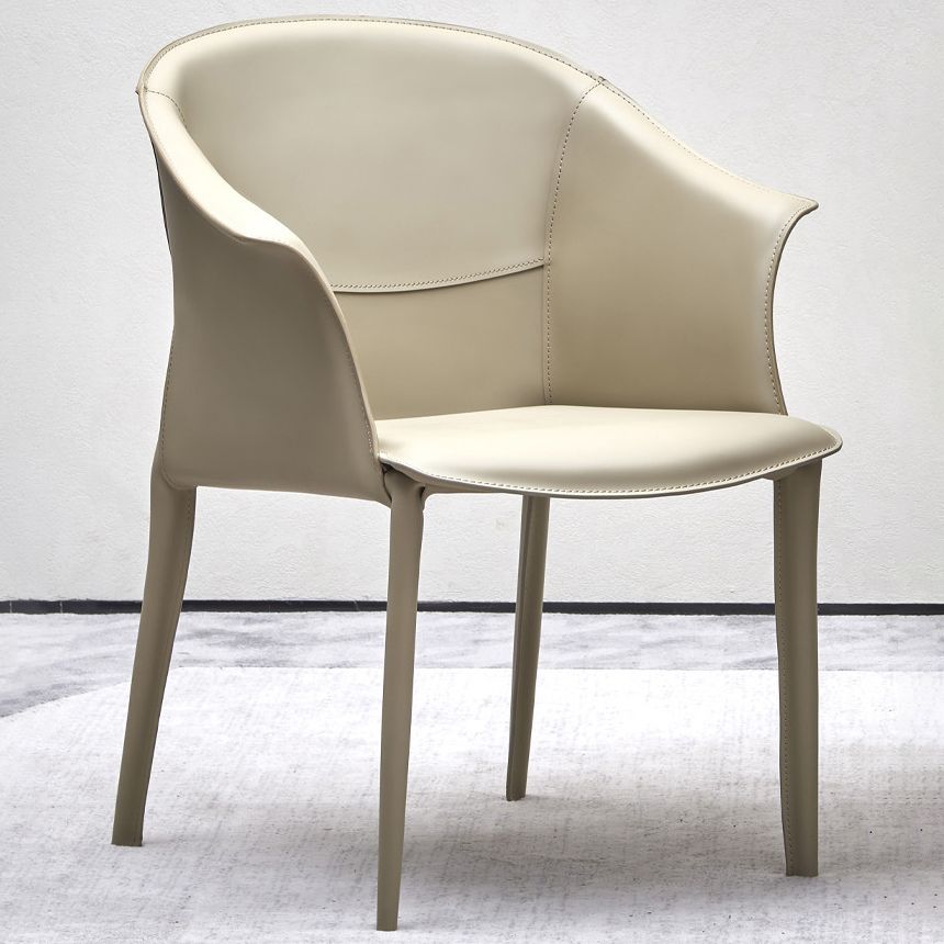 Faux Leather Dining Arm Chair Upholstered Dining Accent Chair