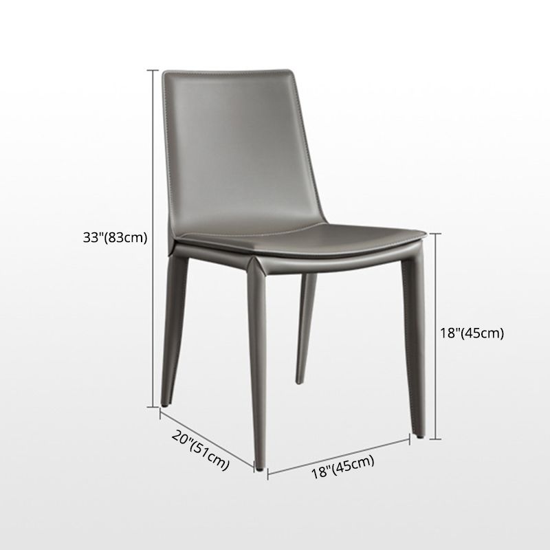 Modern Kitchen PU Leather Dining Side Chair Solid Back Dining Side Chair