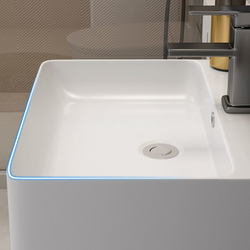 Modern Wooden Sink Vanity White Wall Mount Bathroom Vanity Cabinet with Mirror