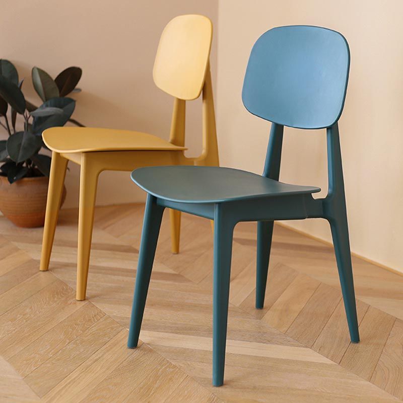 Contemporary Plastic Dining Chair Open Back Dining Side Furniture in Matte Finish for Home