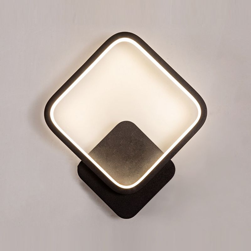 Metal Modern Wall Sconce Geometric Shape Wall Light with Acrylic Shade for Bedroom