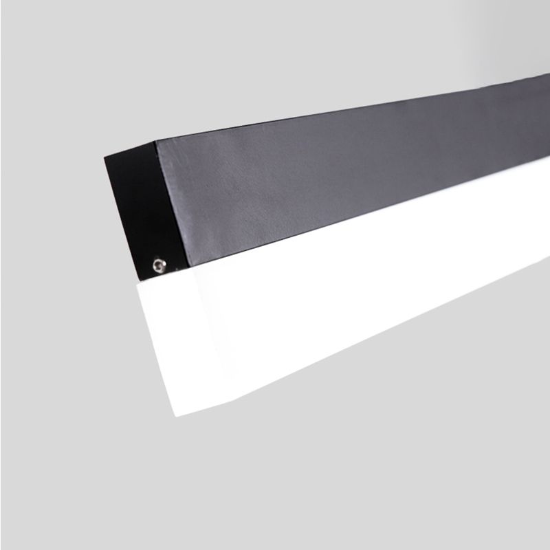 Idea de iluminación de isla lineal moderna Luces colgantes de aluminio con sombra acrílica