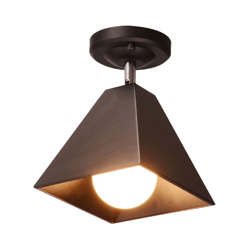 1 Craftsman Head Flush Mount Light moderne plafond en métal élégant pour la boutique de tissu de bureau