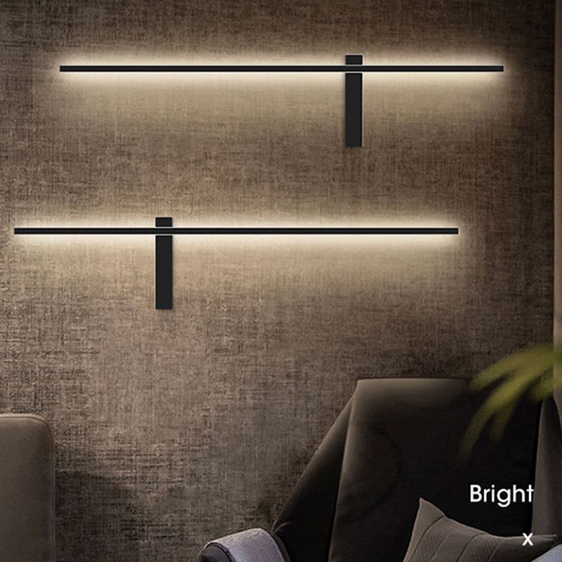 Aluminum Straight Wall Light Nordic Style LED Wall Sconce for Living Room