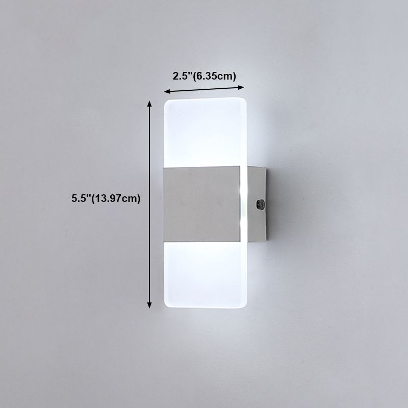 Geometry Shape Metal Wall Light Modern Style 1 Light Wall Mount Lamp in White