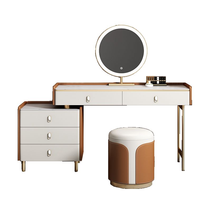 Contemporary Vanity Dressing Table Set Wood Vanity Tables with Slate Top