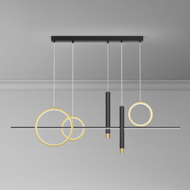Luz de techo lineal Luz Modern Metal Island Pendants