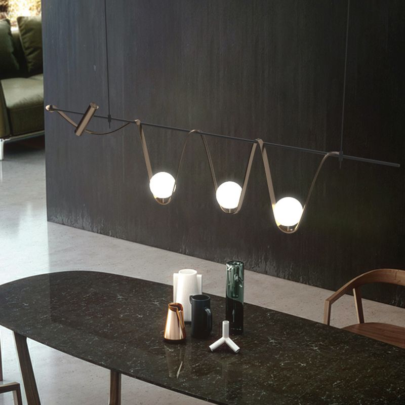 Moderne Inselanhänger Lampen Multi-Head-Restaurant Hanging Lampe Lampen mit Glasschatten