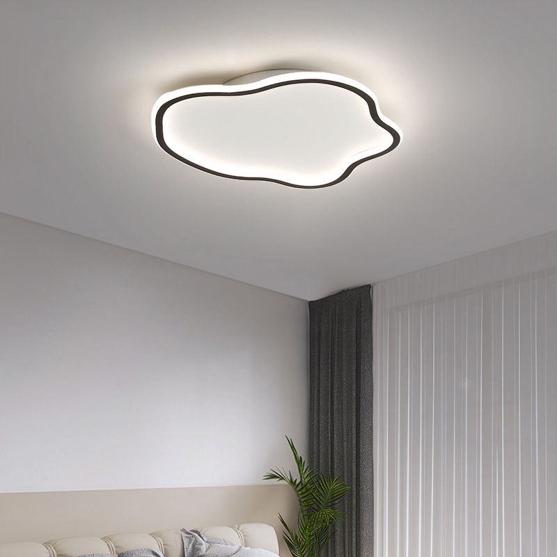 Modern Minimalist LED Ceiling Fixture Wrought Iron Cloud Flush Mount with Acrylic Shade