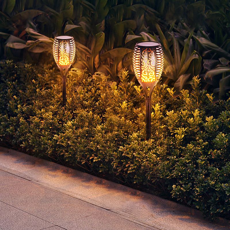 Torch Shaped Courtyard LED Lawn Light Decorative Solar Landscape Lighting in Warm Light