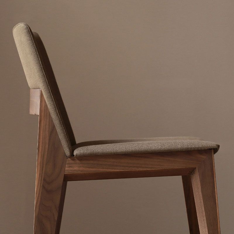 Sillas de comedor tapizadas sin brazos Sillas laterales de interior con patas de madera (juego de 2)