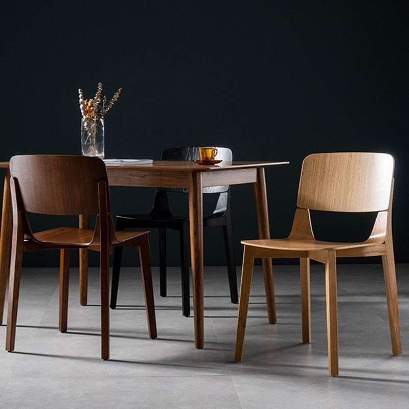 Silla de comedor de madera moderna con respaldo abierto, sillas laterales sin brazos para el hogar