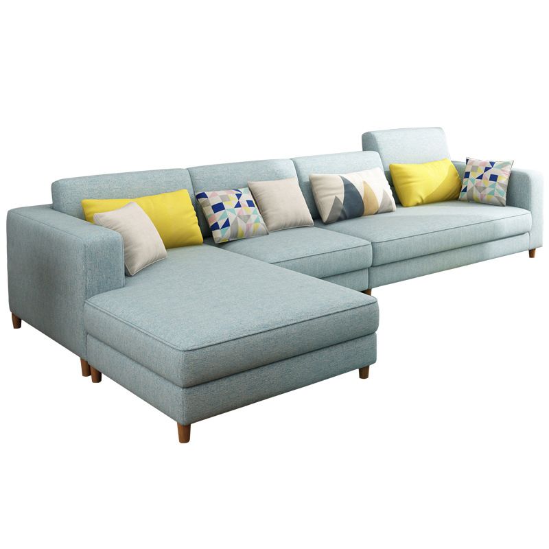 Contemporary Sectional with Adjustable Pillow Back and Square Arms