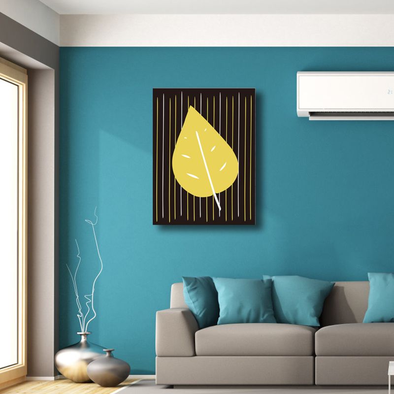 Dark Color Kids Style Painting Botanical Print Wrapped Canvas for Girls Bedroom