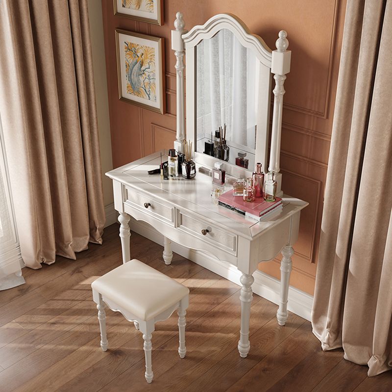 French Country Make-up Vanity Wooden Dressing Table with Drawer