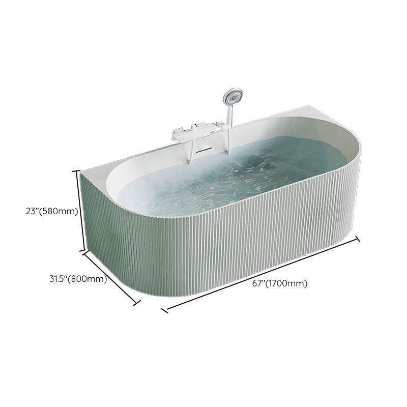 Modern White Acrylic Soaking Bathtub Rectangle Back to Wall Bathtub