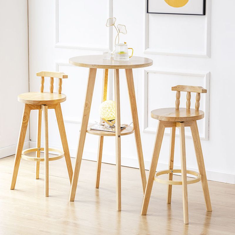 Contemporary Wood Barstool Fabric Upholstered Stool in Matte Finish for Indoor