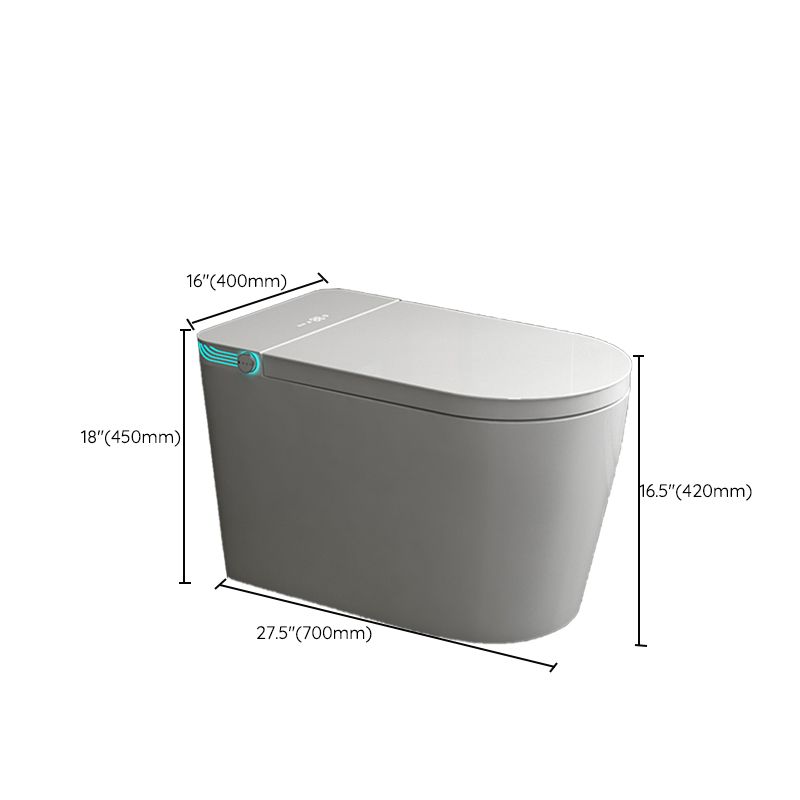 Modern Floor Mount Flush Toilet Heated Seat Included White Toilet Bowl for Washroom