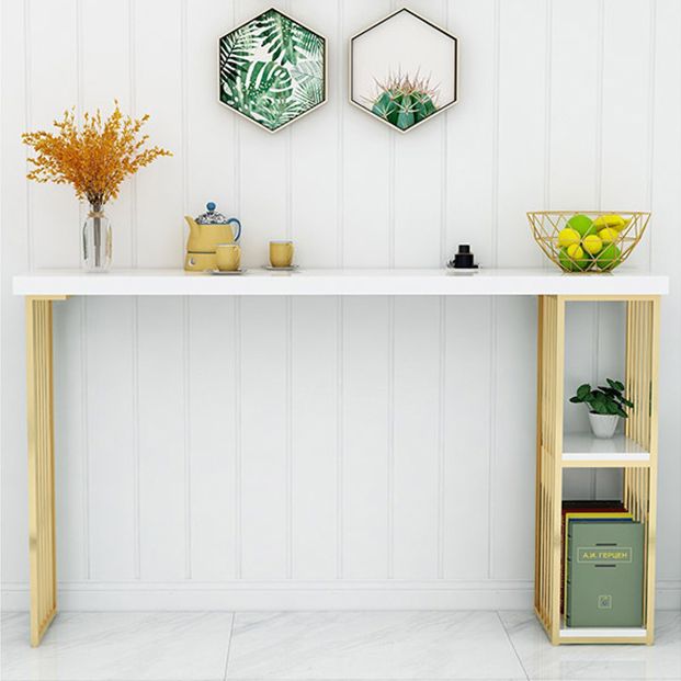 Glam 1/2/3 Pieces Bar Table Set Rectangle Bar Table with High Metal Stools for Home