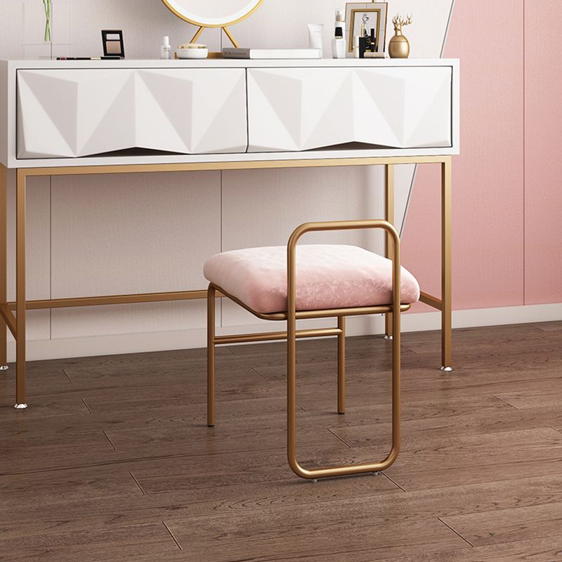 Silla de comedor de metal de estilo nórdico, silla de comedor individual sin brazos de terciopelo para uso doméstico