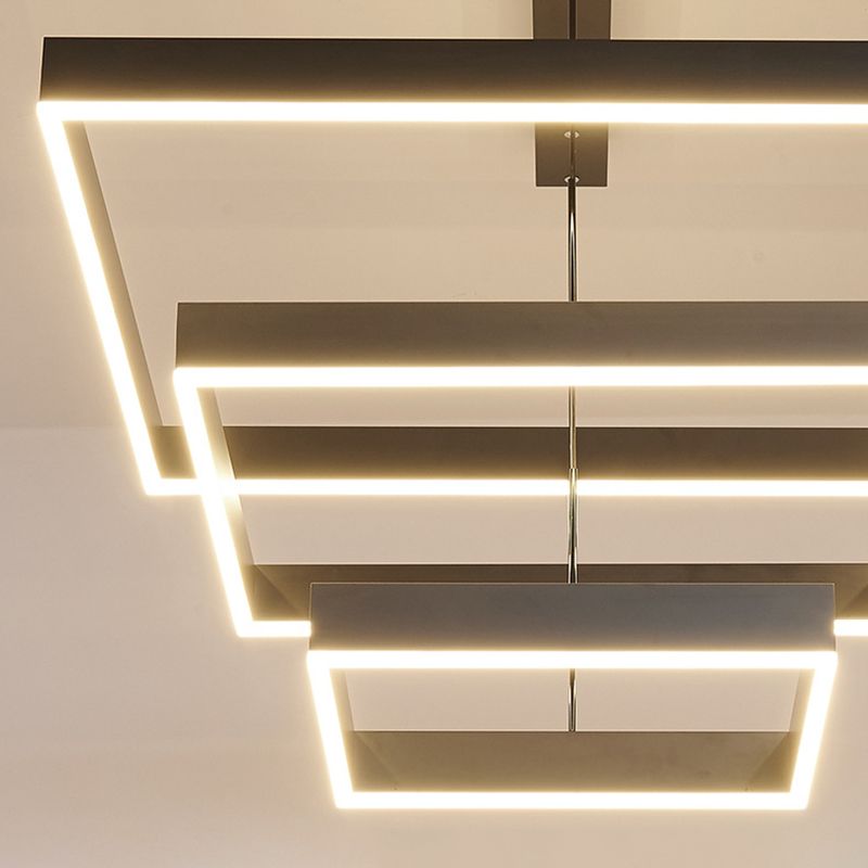 Moderne eenvoud kwadraat hanglager kroonluchter acrylhangende lamp voor woonkamer