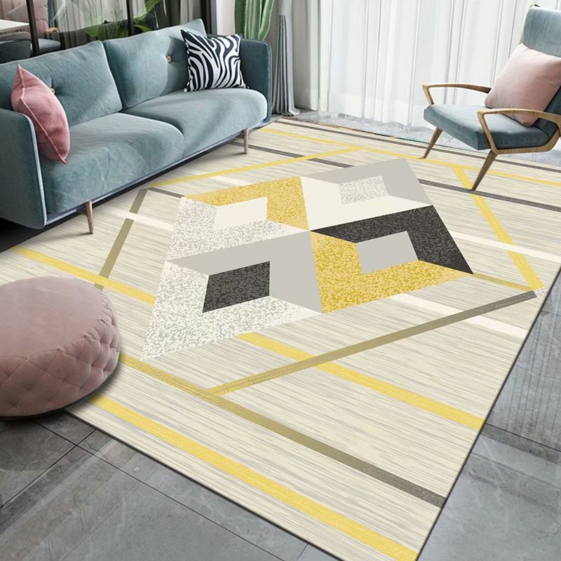 Modern Geometric Pattern Rug Creative Carpet Polyester Rug for Home Decoration