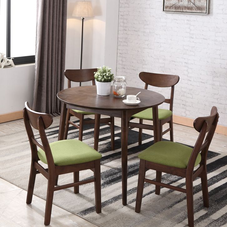 Round Rubberwood vaste houten eettafel eenvoud stijl eetkamercollectie