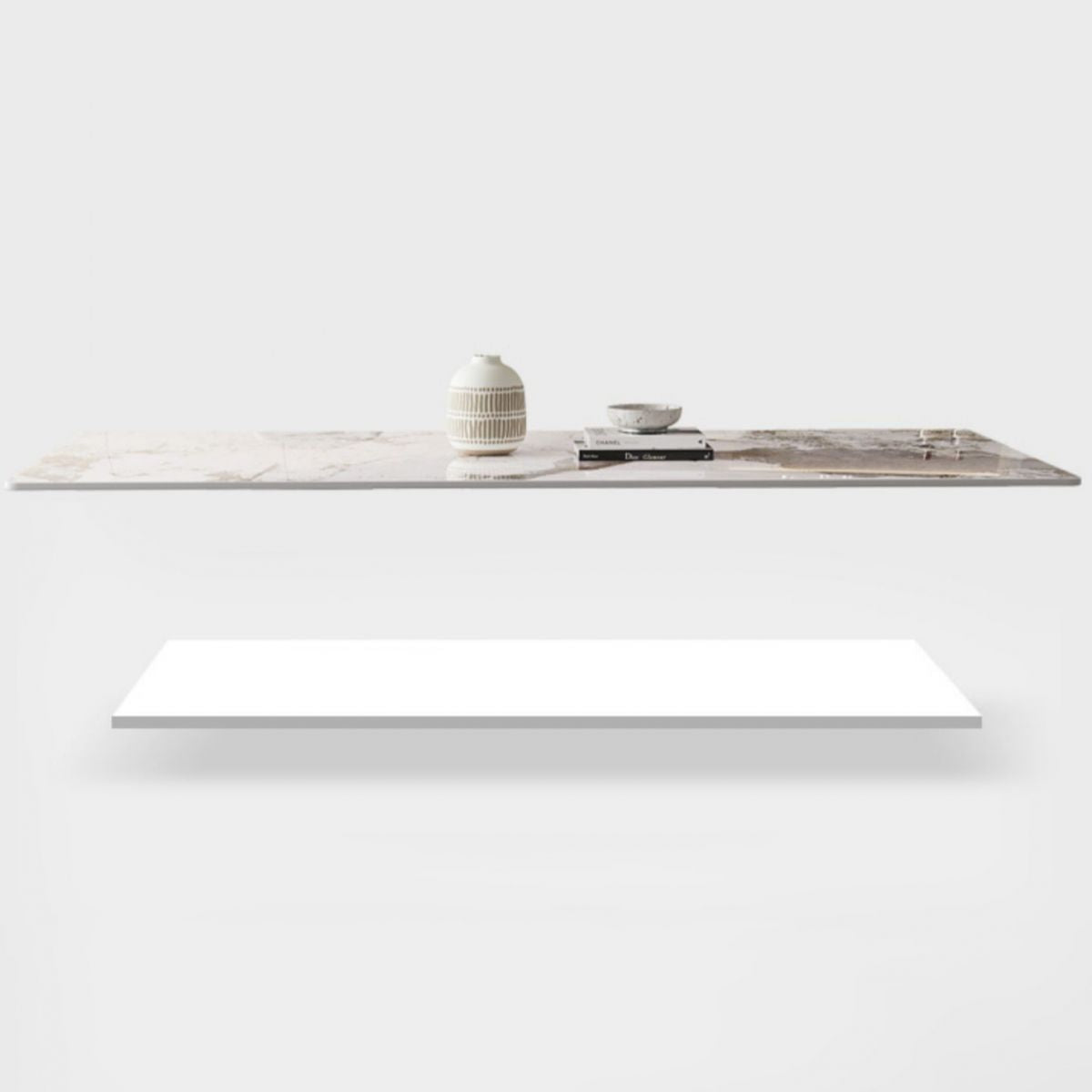 Modern Rectangle Dining Table Sintered Stone Pedestal Table for Home