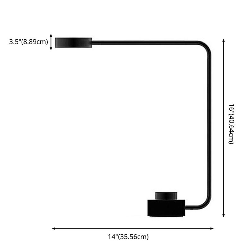 Right Angle Aluminum Study Lamp Nordic Metal Plug-in Table Light with Power Knob
