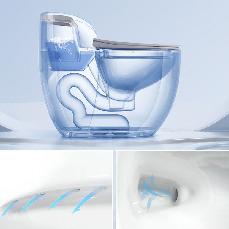 Modern One Piece Round Flush Toilet Floor Mounted Porcelain Toilet Bowl