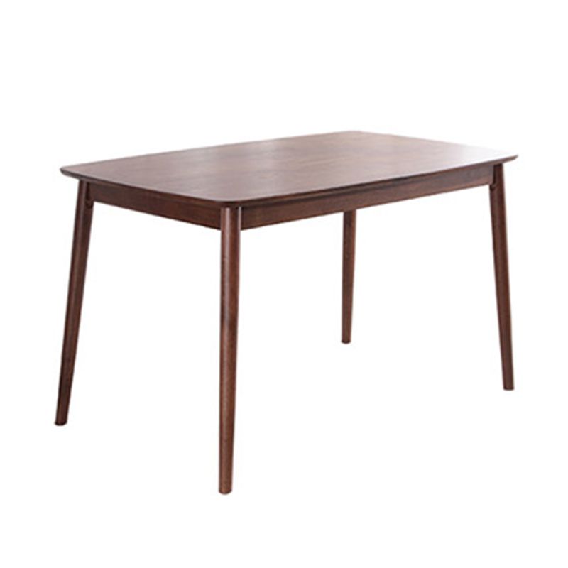Modern Brown Furniture Set 5 Pcs Rectangle Solid Wood Dinette Table with Dining Chair