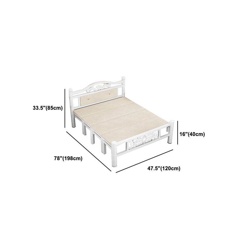 Modern Rectangular Bed Minimalist Panel Iron Bed with Headboard