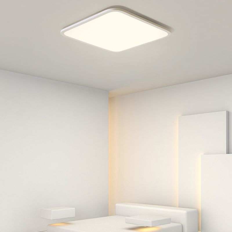 Single White Modern Flush Mount Lighting LED Ceiling Light for Living Room