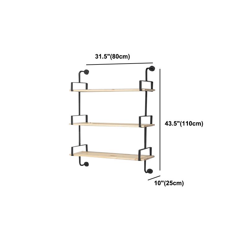 9.84"W Bookshelf Industrial Style Wall Mounted Solid Wood Bookcase for Home Office