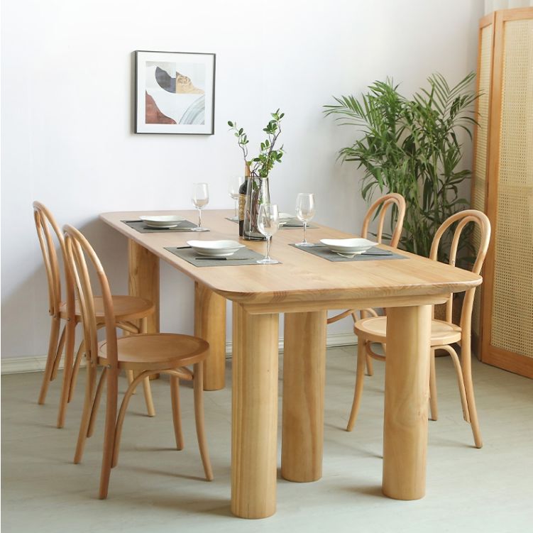 Modern 1/2/3/5/7 Pieces Rectangle Dining Set Solid Wood Dining Table with Chairs