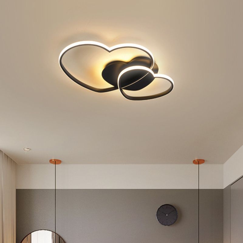Lámparas de techo empotradas con diseño de corazón, 1 luz, luces de techo contemporáneas de metal, montaje empotrado