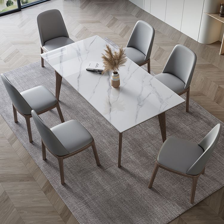 Modern Rectangle Sintered Stone Top Dining Set 1/4/5/7 Pieces Dining Table with Chairs