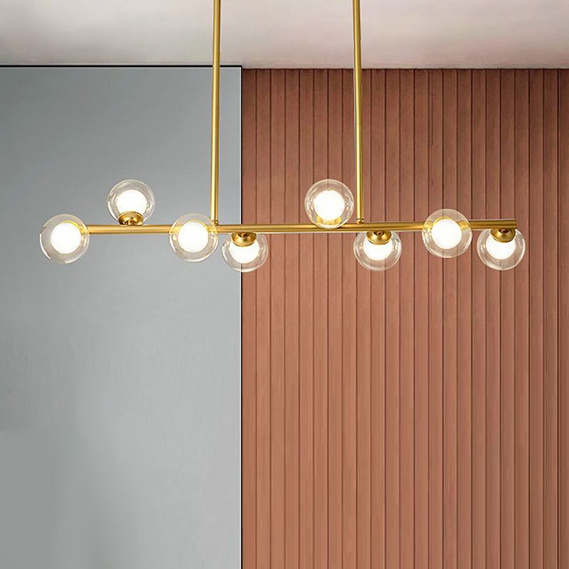 Nordic Modern Island Lighting Glass Chandelier Light Fixture for Dining Room