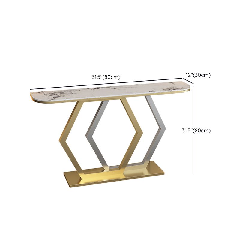 Glam Console Accent Table Antique Finish Sofa Table in Stone