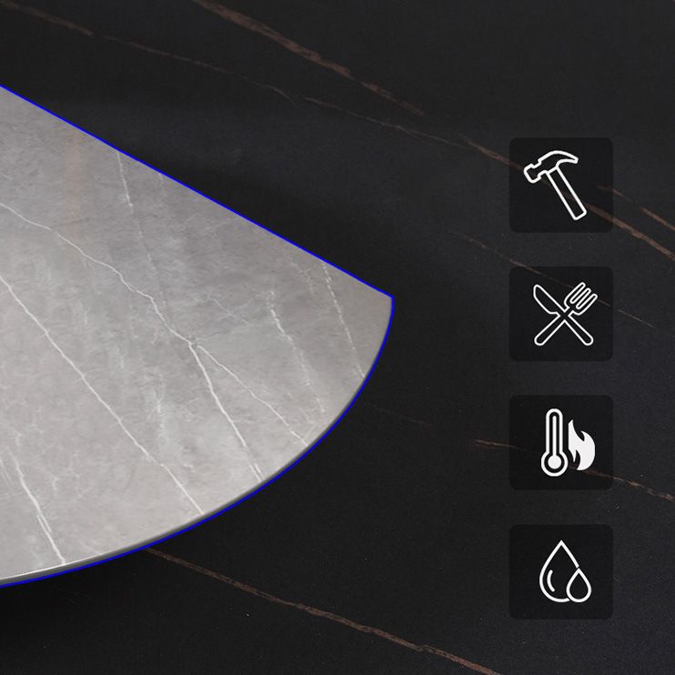 Modern Scalable Stone Dining Table 4 Legs Table for Dining Room