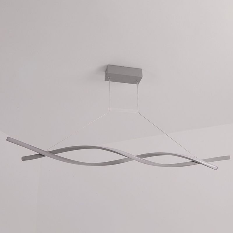 Minimalist LED Island Light Nordic Style Winding Lines Suspension Lighting Fixture for Kitchen Bar