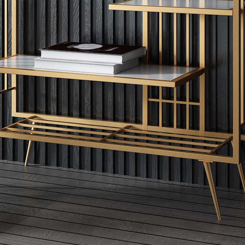 Glam Metal Bookshelf Etagere Shelf Bookcase for Study Room 70.9" H X 11.8" W