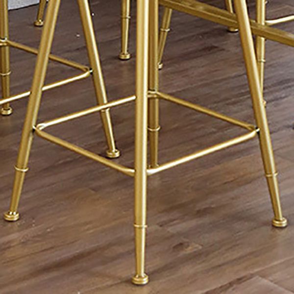 Nordic Backrest Armless Counter Stool Iron Kitchen Bar Stool with Gold Base