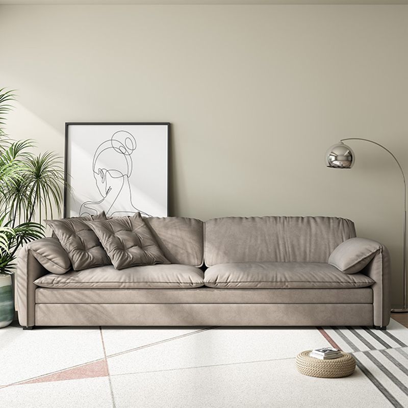 Scandinavian Sofa Bed in Gray Fabric Upholstery Sleeper with Box