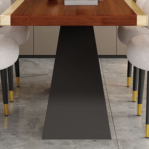 Modern Style Dining Table Solid Wood Rectangle Table with Black Base