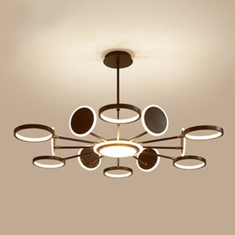 Contemporary Unique Iron LED Chandelier Light Fixtures Multi Head Hanging Chandelier for Restaurant