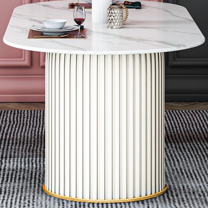 Traditional Luxury Dining Table Oval Sintered Stone Table for Home