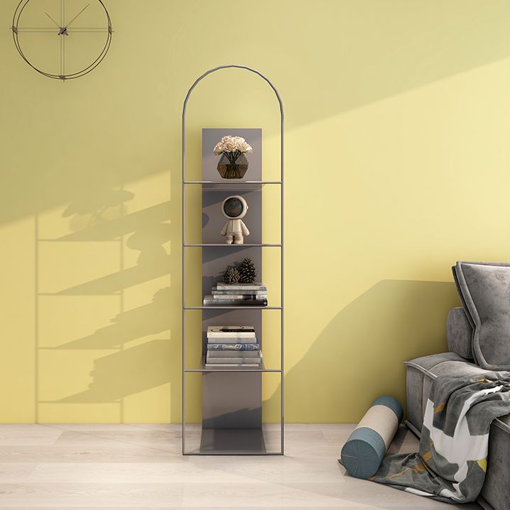 Modern Style Bookshelf Closed Back Metal Bookcase for Living Room